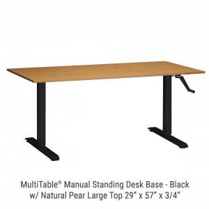 Manual Standing Desk Black Base Large Natural Pear Top