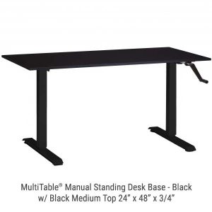 Manual Standing Desk Black Base Medium Black Top