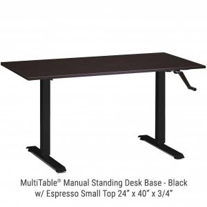 Manual Standing Desk Black Base Small Espresso Top