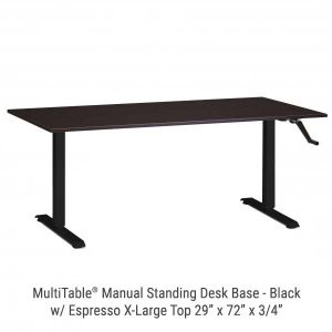 Manual Standing Desk Black Base X Large Espresso Top