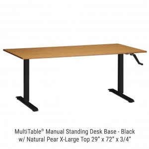 Manual Standing Desk Black Base X Large Natural Pear Top