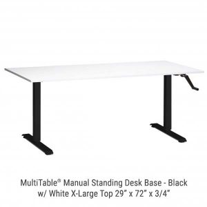 Manual Standing Desk Black Base X Large White Top