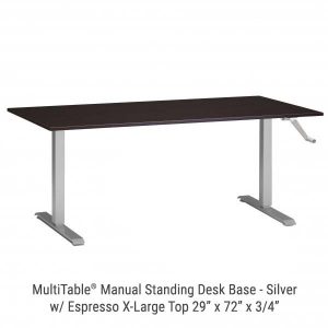 Manual Standing Desk Silver Base X Large Espresso Top