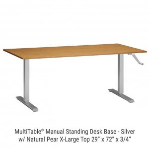Manual Standing Desk Silver Base X Large Natural Pear Top