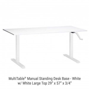Manual Standing Desk White Base Large White Top