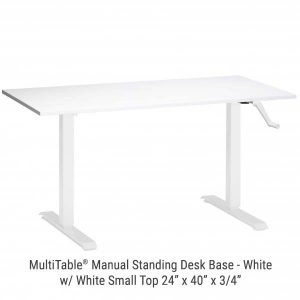 Manual Standing Desk White Base Small White Top