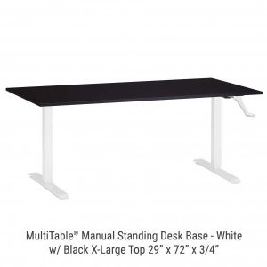 Manual Standing Desk White Base X Large Black Top