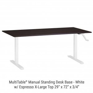Manual Standing Desk White Base X Large Espresso Top