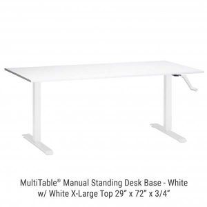 Manual Standing Desk White Base X Large White Top