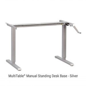 Manual Standing Desk Base Silver Adjustable