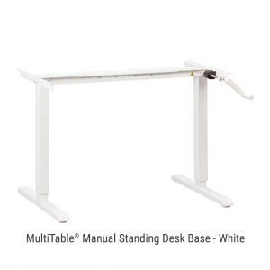 Manual Standing Desk Base White Adjustable