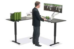 L Shaped Standing Desk Black L 1 Black Top MultiTable