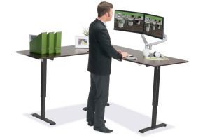 L Shaped Standing Desk Black L 1 Espresso Top MultiTable