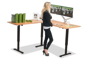 L Shaped Standing Desk Black L 1 Natural Pear Top MultiTable
