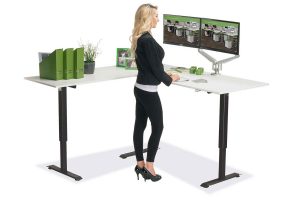 L Shaped Standing Desk Black L White Top MultiTable