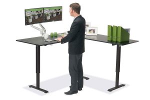L Shaped Standing Desk Black R 1 Black Top MultiTable