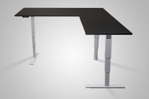 L Shaped Standing Desk Black Table Top R By MultiTable