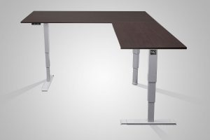 L Shaped Standing Desk Espresso Table Top R By MultiTable