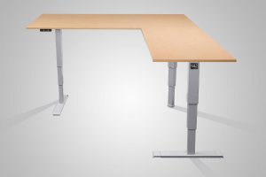 L Shaped Standing Desk Fusion Maple Table Top R By MultiTable