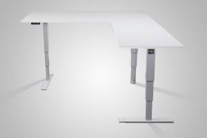 L Shaped Standing Desk White Table Top R By MultiTable