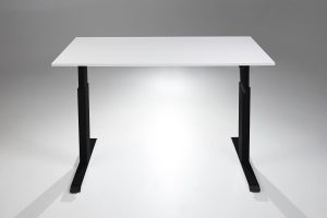 FlexTable Height Adjustable Hand Crank Standing Desk Black White MultiTable