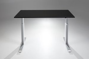 FlexTable Height Adjustable Hand Crank Standing Desk Silver Black MultiTable