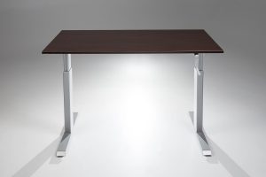 FlexTable Height Adjustable Hand Crank Standing Desk Silver Espresso MultiTable