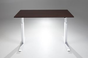 FlexTable Height Adjustable Hand Crank Standing Desk White Espresso MultiTable