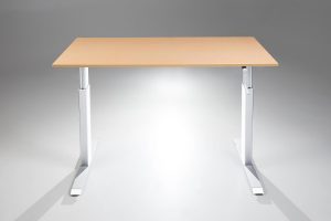 FlexTable Height Adjustable Hand Crank Standing Desk White Fusion Maple MultiTable