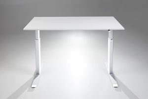 FlexTable Height Adjustable Hand Crank Standing Desk White White MultiTable