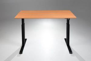 FlexTable Height Adjustable Standing Desk Black Natural Pear MultiTable
