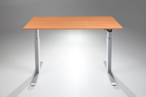 FlexTable Height Adjustable Standing Desk Silver Natural Pear MultiTable