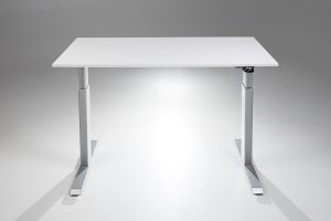 FlexTable Height Adjustable Standing Desk Silver White MultiTable