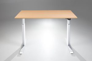 FlexTable Height Adjustable Standing Desk White Fusion Maple MultiTable