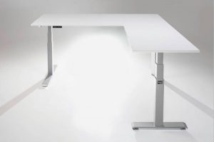 L Shaped Height Adjustable Standing Desk By MultiTable