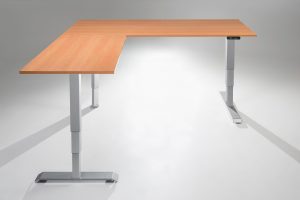 L Shaped Standing Desk Natural Pear Table Top MultiTable Height Adjustable Desks L