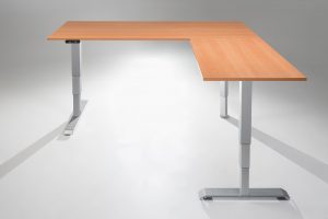 L Shaped Standing Desk Natural Pear Table Top MultiTable Height Adjustable Desks R