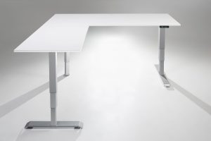 L Shaped Standing Desk White Table Top MultiTable Height Adjustable Desks L