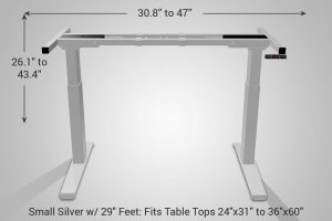 Electric Standing Desk Silver Base Small 29