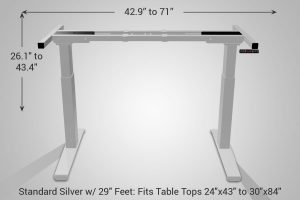 Electric Standing Desk Silver Base Standard 29