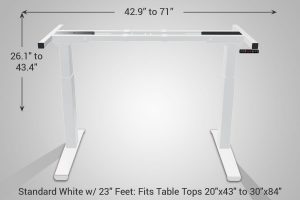 Electric Standing Desk White Base Standard 23