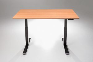 Mod E2 Height Adjustable Standing Desk Black Base Natural Pear Table Top MultiTable