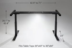 Mod E2 Height Adjustable Standing Desk Frame Black Standard 23 MultiTable