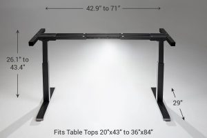 Mod E2 Height Adjustable Standing Desk Frame Black Standard 29 MultiTable