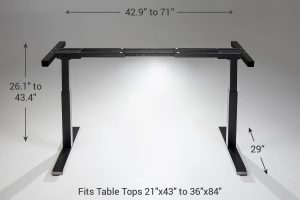 Mod E2 Height Adjustable Standing Desk Frame Black Standard 29 MultiTable Phoenix