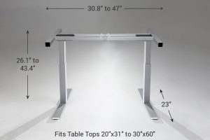 Mod E2 Height Adjustable Standing Desk Frame Silver Small 23 MultiTable