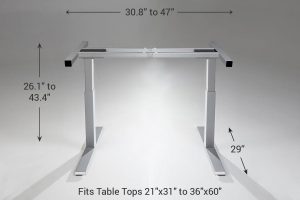Mod E2 Height Adjustable Standing Desk Frame Silver Small 29 MultiTable