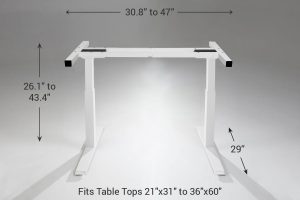 Mod E2 Height Adjustable Standing Desk Frame White Small 29 MultiTable