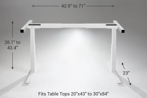 Mod E2 Height Adjustable Standing Desk Frame White Standard 23 MultiTable