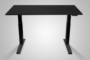 MultiTable Electric Adjustable Height Standing Desk Black Frame Black Table Top